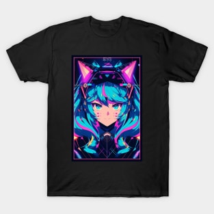 Anime Cat Girl | Quality Anime Design | Chibi Cat Girl Miaw | Manga Anime Art T-Shirt